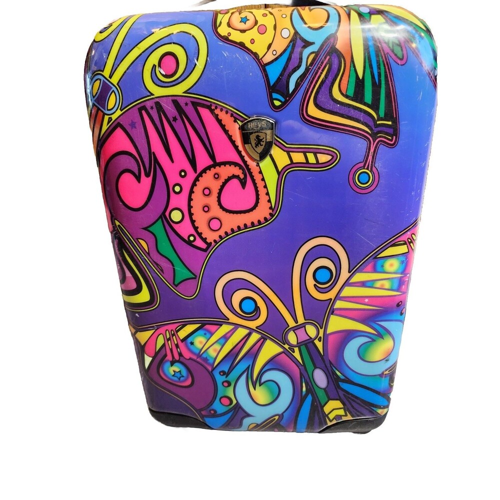 HEYS Flounder And Butterfly In The Sky 20” Hard Case Luggage Suitcase On Wheels